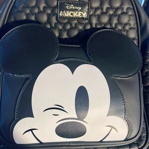 NWT Disney Primark Winking Mickey Mouse Black Backpack Read Description